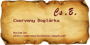 Cserveny Boglárka névjegykártya